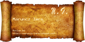 Maruncz Imre névjegykártya